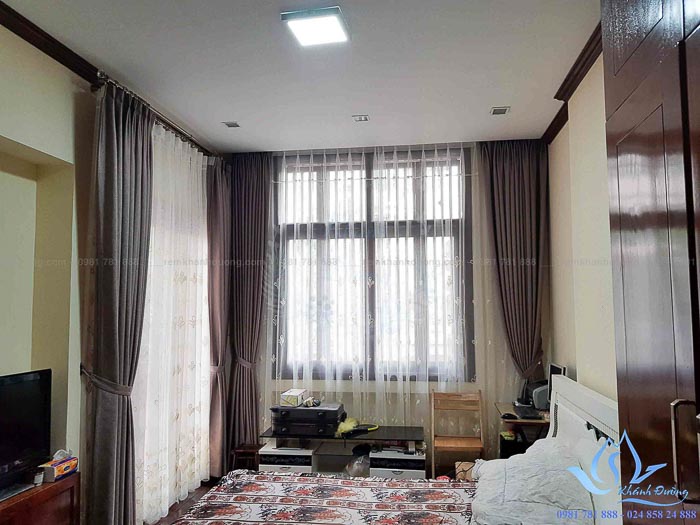 Rèm cửa Hàn Quốc giá rẻ vải voan thêu tay tại Mỹ Đình, Hà Nội D10