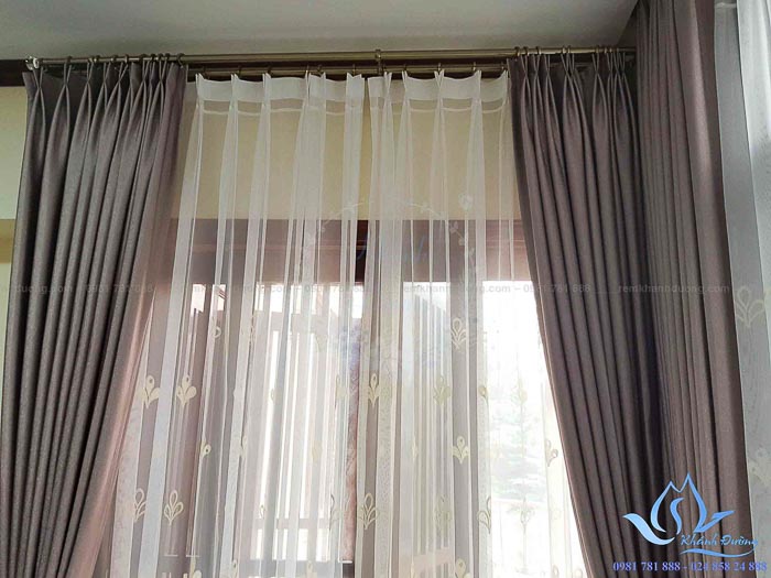 Rèm cửa Hàn Quốc giá rẻ vải voan thêu tay tại Mỹ Đình, Hà Nội D10