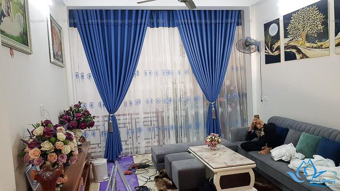Rèm vải đẹp cho phòng khách Hà Nội mã TM 73
