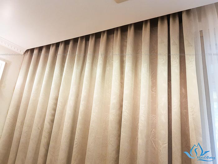 Rèm cửa vải cao cấp in hoa văn GP 018 tại tòa Mandarin