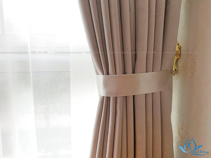 Rèm cửa vải cao cấp in hoa văn GP 018 tại tòa Mandarin