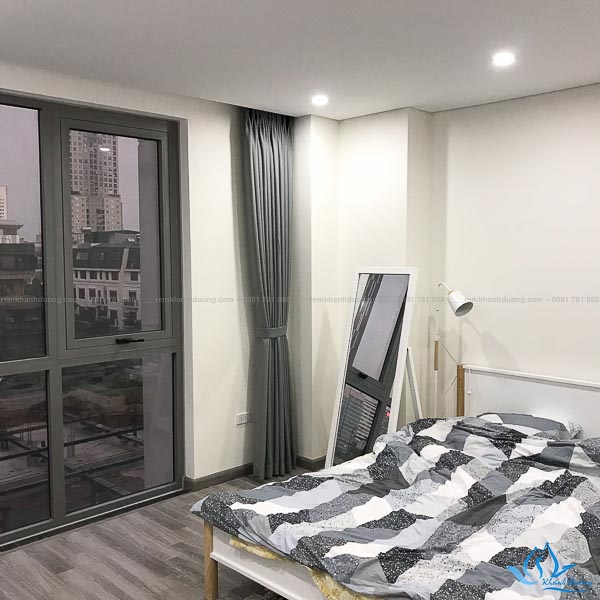 Rèm cửa vải màu ghi xuất xứ Hàn Quốc mã HAVI 01 ở Nguyễn Tuân