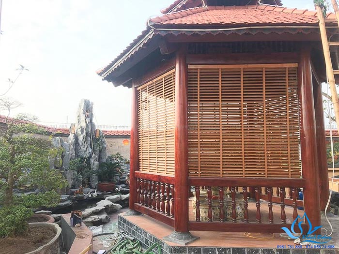 Rèm nhựa giả gỗ MSJ 504 nhà thờ tổ huyện Quốc Oai – Hà Nội
