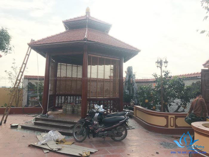 Rèm nhựa giả gỗ MSJ 504 nhà thờ tổ huyện Quốc Oai – Hà Nội