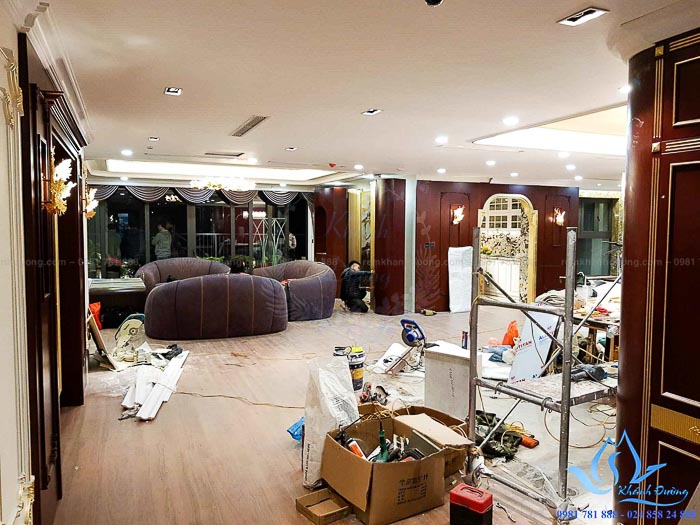 Rèm Tân cổ điển màu nâu tại chung cư Discovery Complex, Cầu Giấy PH441