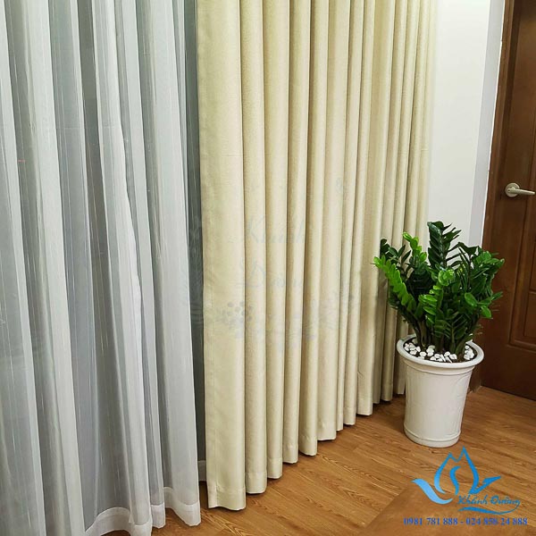 Rèm vải 2 lớp cản nắng cao cấp phòng khách Long Biên, Hà Nội L18-29
