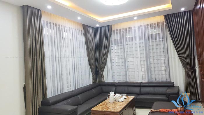 Rèm vải 2 lớp cuốn hút nhất cho phòng khách tại Mỹ Đình- Hà Nội L18-19