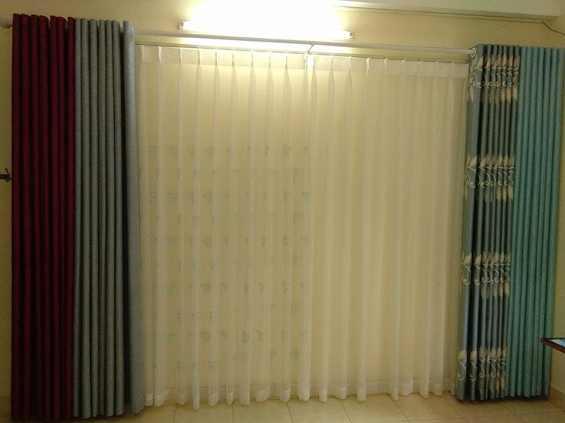 Rèm cửa vải Bỉ đẹp RB – 08 với họa tiết bắt mắt tại khu chung cư Vinhome