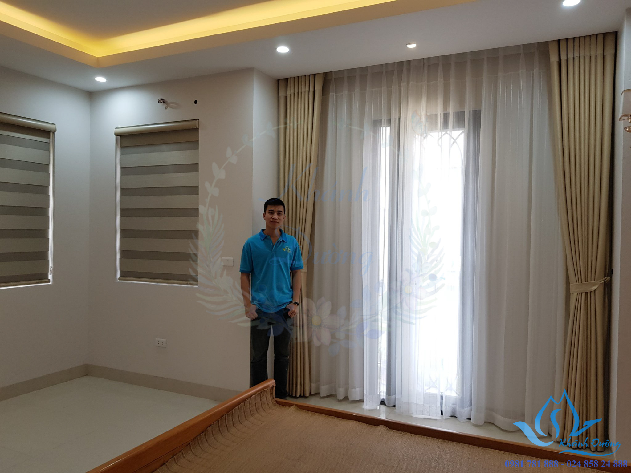 Rèm cửa vải Bỉ RB – 08 được Rèm Khánh Đường lắp đặt hoàn toàn miễn phí