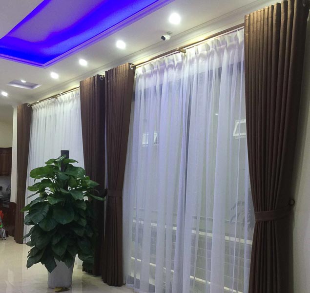 Rèm vải cách nhiệt cản nắng dành cho biệt thự quận Hoàng Mai TM6914
