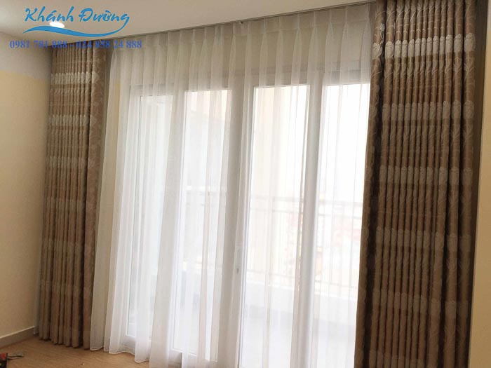 Rèm vải cản nắng 2 lớp sang trọng cho chung cư An Bình, Mỹ Đình L18-23