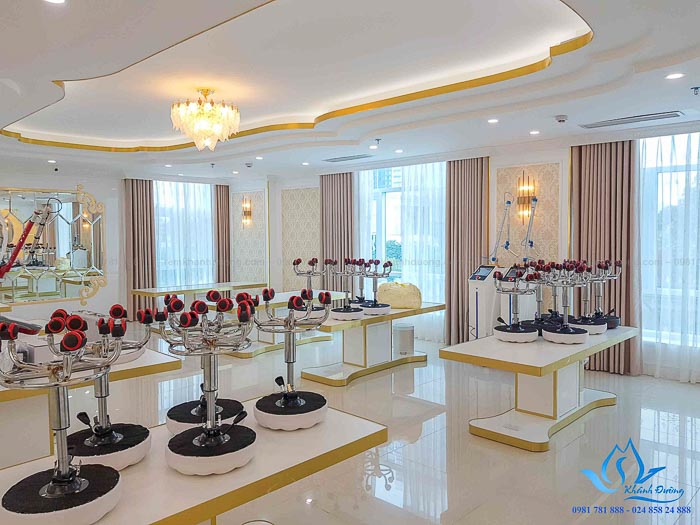 Rèm vải chống nắng 1 màu tại thẩm mĩ viện Xuân Hương, Hà Nội HL51