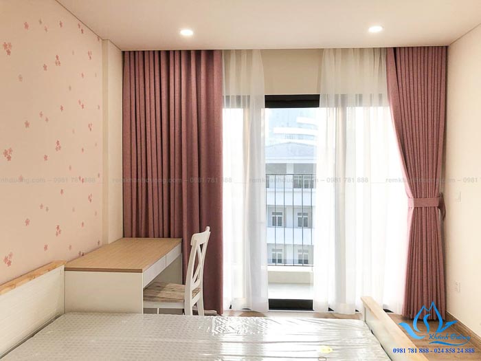 Rèm vải chung cư một màu hiện đại tại Sunshine Garden, Hà Nội HP69-P24