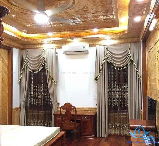 Rèm vải cổ điển đẹp cho biệt thự tại Gamura Yên Sở, Hoàng Mai GP502