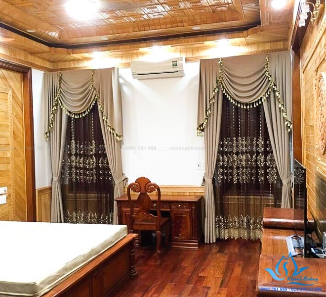 Rèm vải cổ điển đẹp cho biệt thự tại Gamura Yên Sở, Hoàng Mai GP502