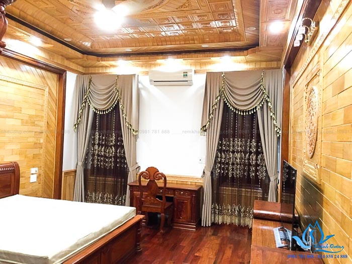Rèm vải cổ điển đẹp cho biệt thự tại Gamura Yên Sở, Hoàng Mai GP502