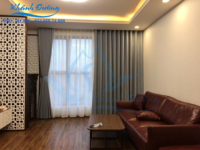 Rèm vải cửa sổ cản nắng ấn tượng cho phòng khách tại Ba Đình TM1606-25