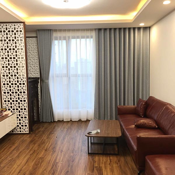 Rèm vải cửa sổ cản nắng ấn tượng cho phòng khách tại Ba Đình TM1606-25