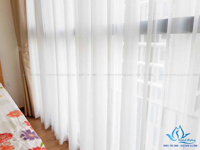Rèm vải đẹp cản nắng cho phòng ngủ tại chung cư Bắc Linh Đàm TM-69-5