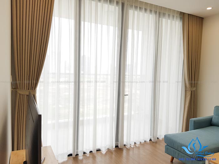 Rèm vải hai lớp chống nắng đẹp sang trọng tại Vincom Phạm Hùng TM695