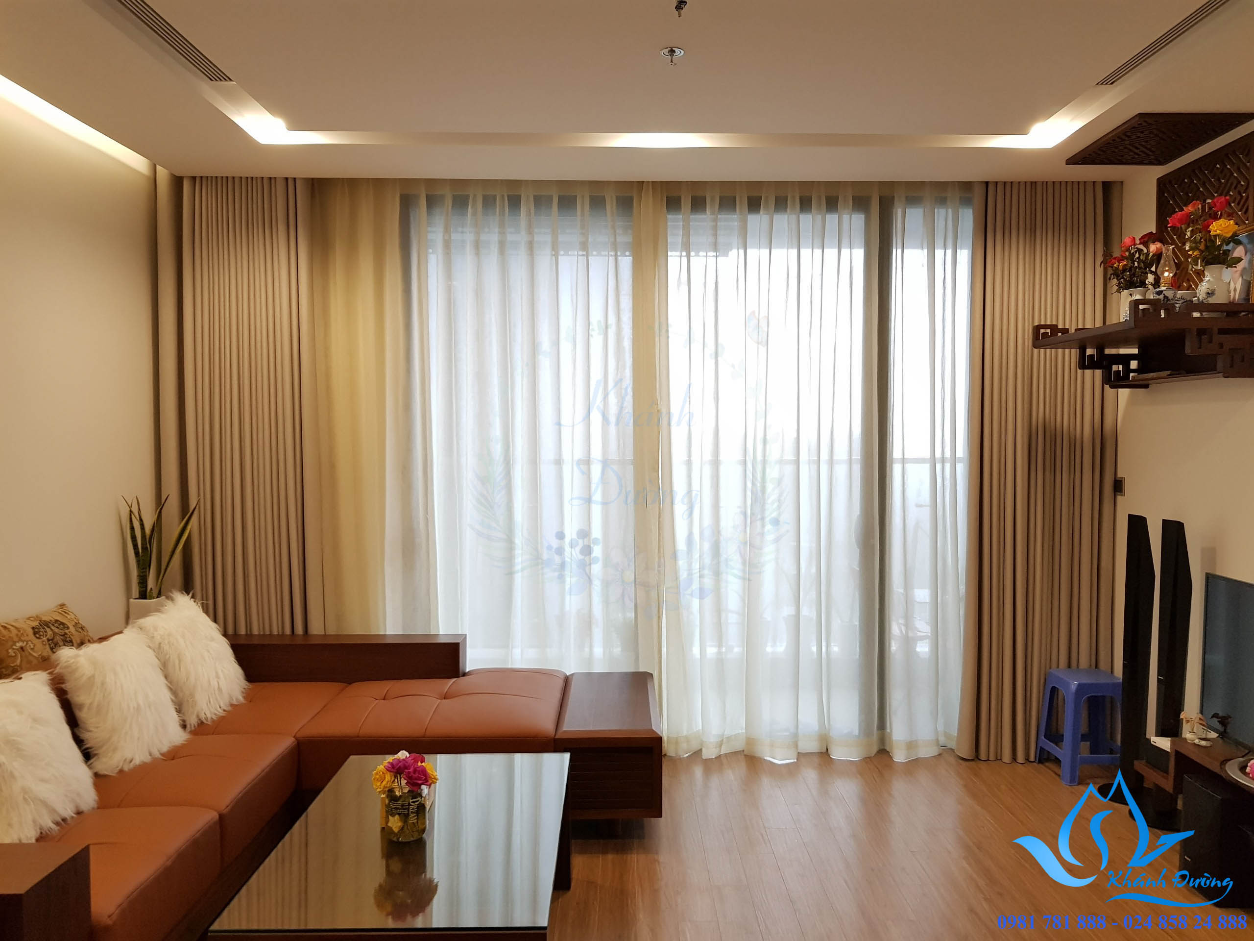 Rèm được lắp tại căn hộ nhà chị Mai - 12A06 tòa M3 Vincom Liễu Giai