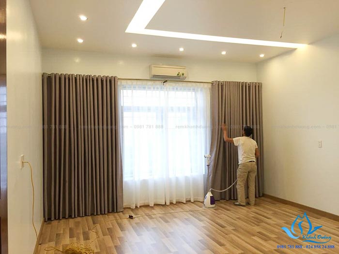 Rèm vải hai lớp phòng khách biệt thự tại quận Đống Đa, Hà Nội 1606-19