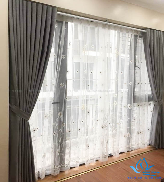 Rèm vải hai lớp phòng ngủ tại Vinhomes Green Bay, Nam Từ Liêm DIM72-07