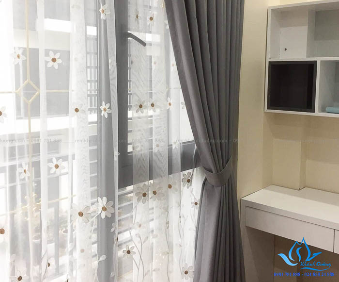 Rèm vải hai lớp phòng ngủ tại Vinhomes Green Bay, Nam Từ Liêm DIM72-07