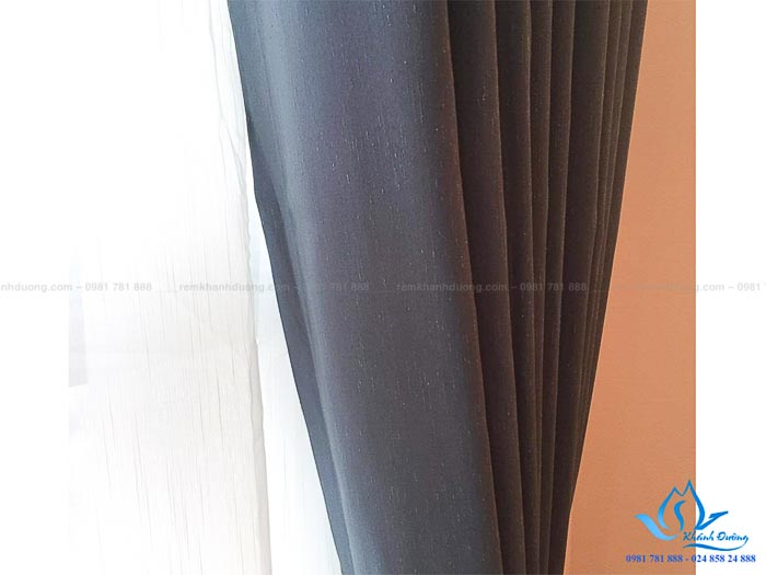 Rèm vải hai lớp silicon cao cấp chung cư Mipec, quận Long Biên 1602-9