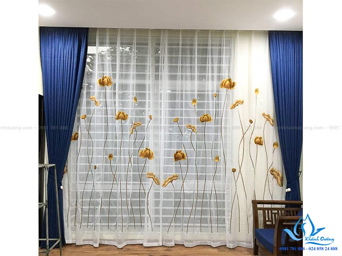 Rèm vải hai lớp thanh lịch biệt thự phố Ngọc Thụy, Long Biên TM-82-34