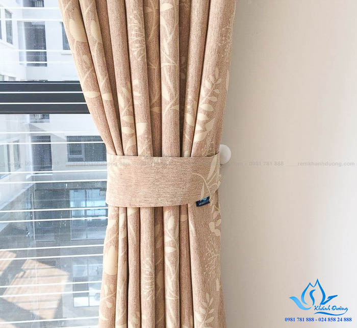 Rèm vải hoa văn nhẹ nhàng cho phòng ngủ quận Hai Bà Trưng GP801 -5