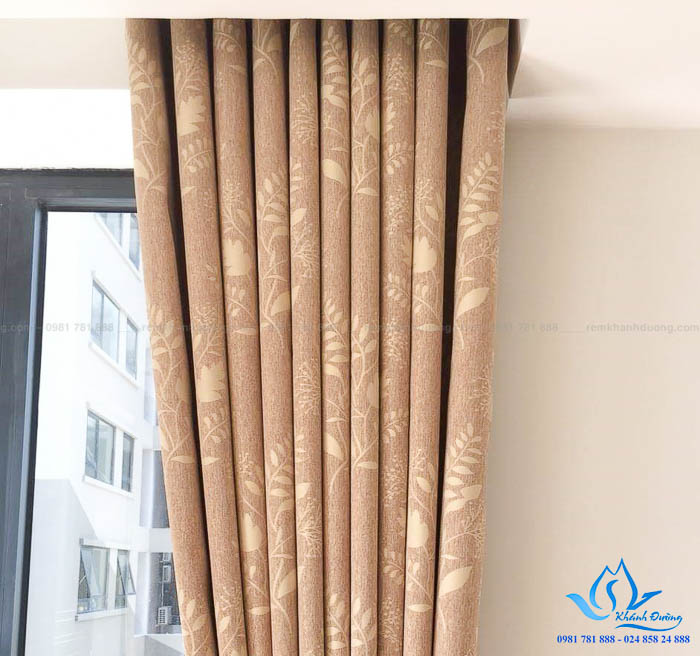 Rèm vải hoa văn nhẹ nhàng cho phòng ngủ quận Hai Bà Trưng GP801 -5