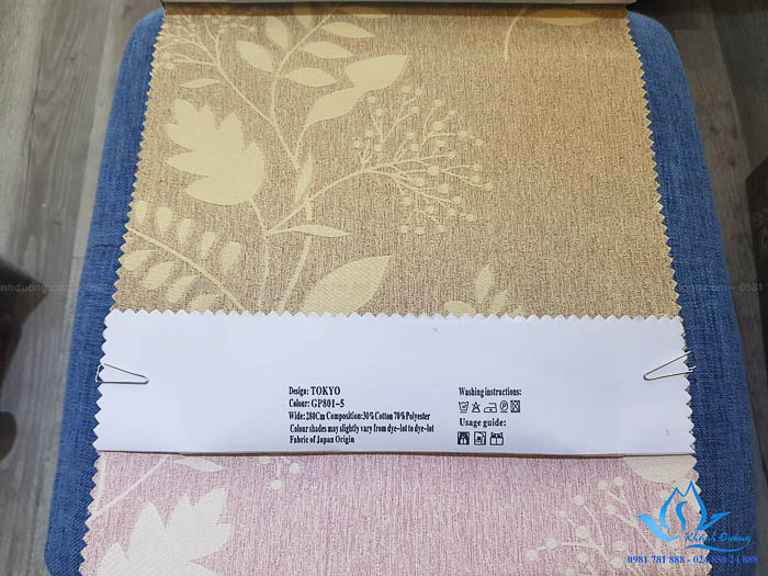Rèm vải hoa văn nhẹ nhàng cho phòng ngủ quận Hai Bà Trưng GP801 -5