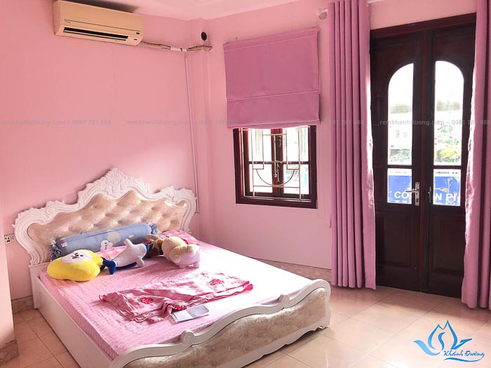 Rèm vải màu hồng cho phòng bé yêu mã MJL 5034