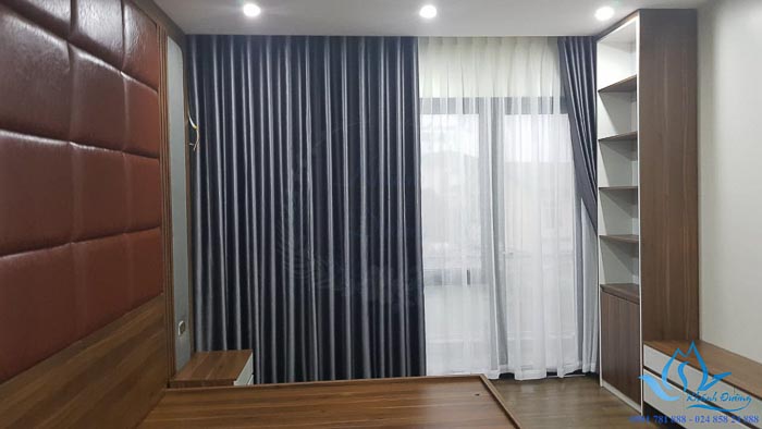 Rèm vải một màu cản nắng giá rẻ tại Sài Đồng Complex, Long Biên 08Y49