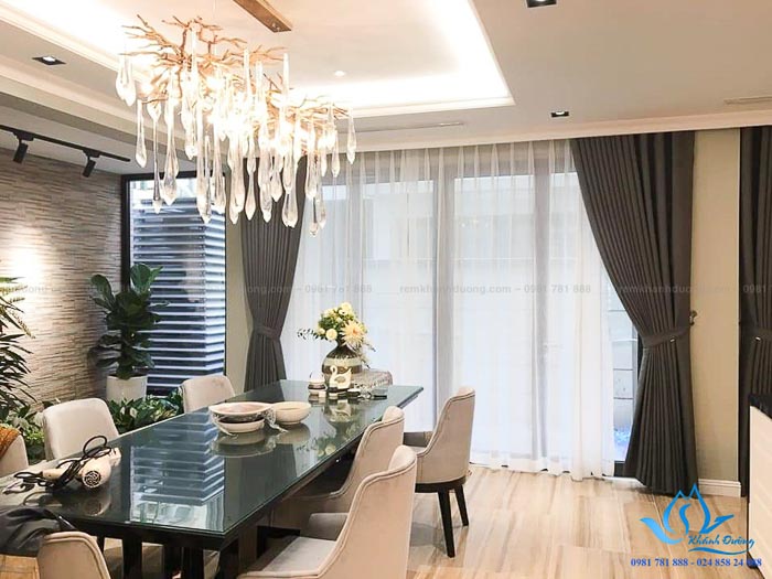 Rèm vải Nhật Bản cho phòng khách biệt thự hiện đại tại Mỹ Đình T805-05