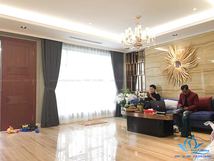 Rèm vải Nhật Bản cho phòng khách biệt thự hiện đại tại Mỹ Đình T805-05