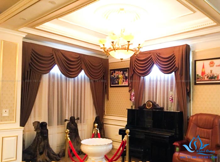 Rèm vải Tân cổ điển thanh lịch cho biệt thự tại quận Hà Đông HT882-8