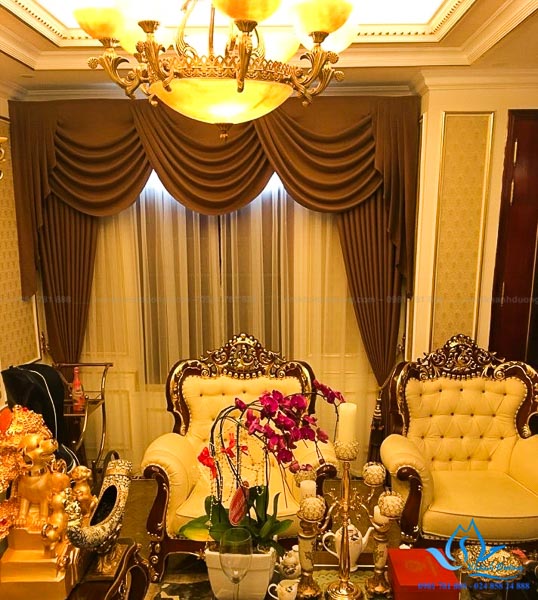 Rèm vải Tân cổ điển thanh lịch cho biệt thự tại quận Hà Đông HT882-8