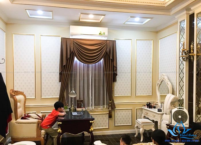 Rèm vải Tân cổ điển thanh lịch cho biệt thự tại quận Hà Đông HT882-8
