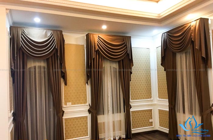 Rèm vải Tân cổ điển thanh lịch cho biệt thự tại quận Hà Đông HT882-8