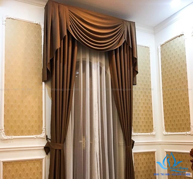 Rèm vải Tân cổ điển thanh lịch cho biệt thự tại quận Hà Đông HT882-8
