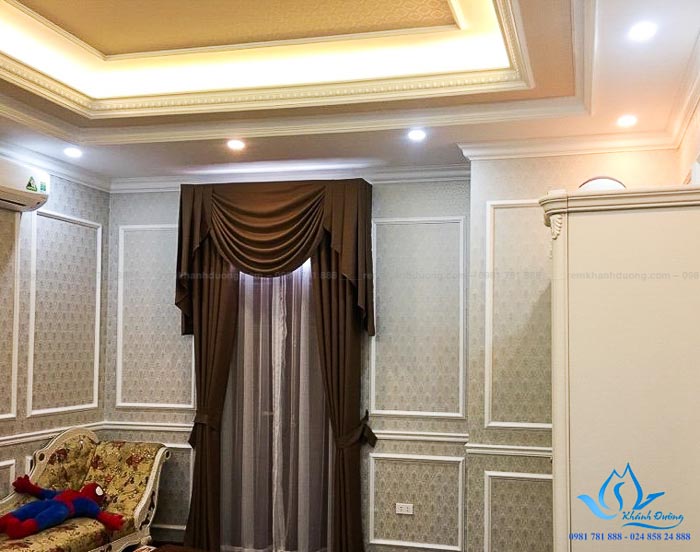 Rèm vải Tân cổ điển thanh lịch cho biệt thự tại quận Hà Đông HT882-8
