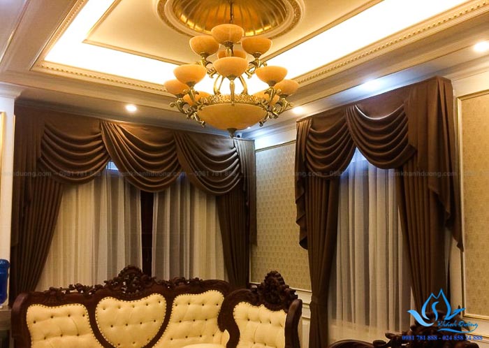 Rèm vải Tân cổ điển thanh lịch cho biệt thự tại quận Hà Đông HT882-8