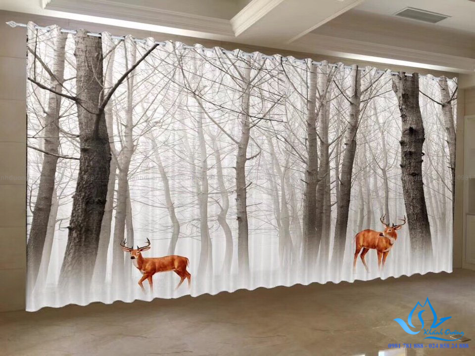 Báo giá rèm vải in tranh 3D mới nhất tại Hà Nội