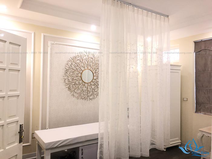 Rèm vải 1 lớp voan cho ngăn giường spa đẹp nhất