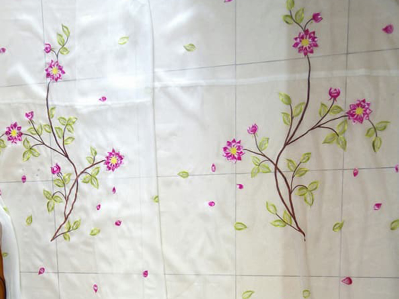 Rèm voan thêu họa tiết đẹp