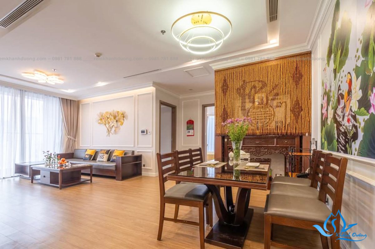 rèm hạt gỗ phòng khách